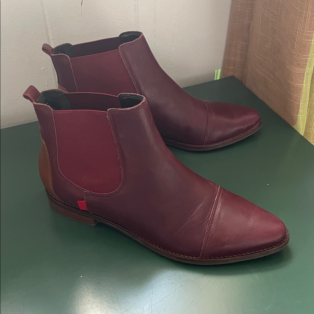 Marc Joseph Dark Red Leather Boots